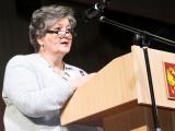 Председатель Секции по истории библиотек РБА И. Г. Матвеева выступает на итоговом Пленарном заседании